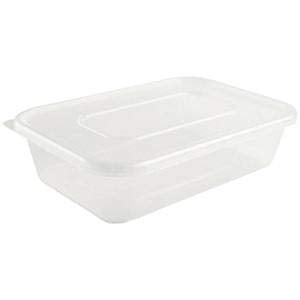 We Can Source It Ltd - 50 x Clear Plastic Takeaway Food Containers with Lids Microwave, Freezer & Dish Washer Safe - 500ml 500 ml