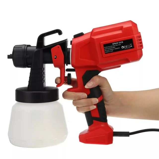 600W Paint Sprayer Gun, 800ml Electric Airless HVLP Paint Sprayer with 3 Nozzles for Inside Outside