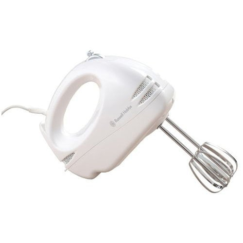 Russell Hobbs Food Collection Hand Mixer with 6 Speed 14451, 125 W - White & Hobbs Food Collection Hand Blender 22241, 200 W - White White Hand Mixer + Hand Blender