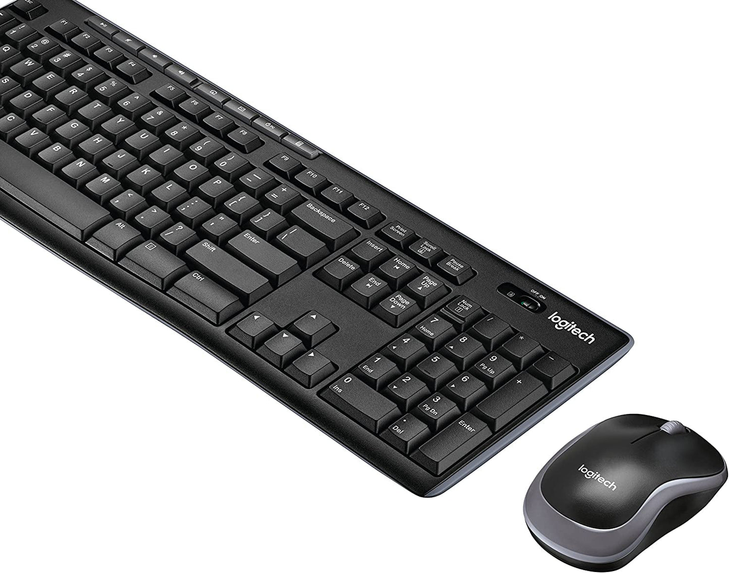 MK270 Wireless Keyboard and Mouse Combo for Windows, 2.4 Ghz Wireless, Compact Mouse, 8 Multimedia and Shortcut Keys, 2-Year Battery Life, for PC, Laptop, QWERTY UK English Layout - Black