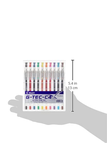 Pilot G - Tec C4 Gel Microtip Rollerball 0.4 mm - Assorted, Pack of 10 10 Count (Pack of 1)