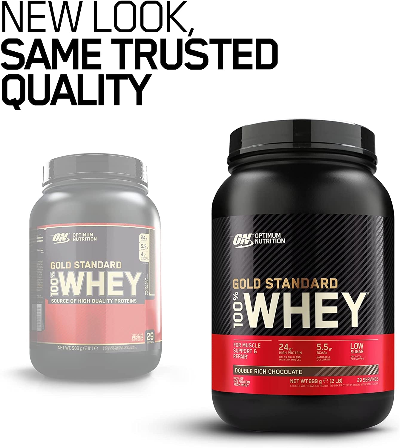 Gold Standard Whey Protein, Muscle Building Powder with Naturally Occurring Glutamine and Amino Acids, Double Rich Chocolate, 29 Servings, 899 G, Packaging May Vary