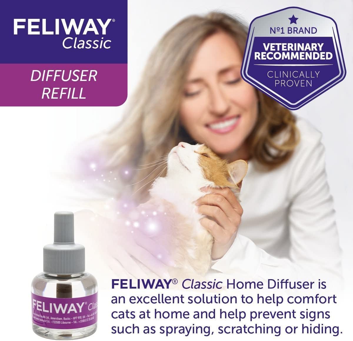 Classic 30 Day Refill Comforts Cats, Helps Solve Behavioural Issues and Stress/Anxiety in the Home - 48Ml