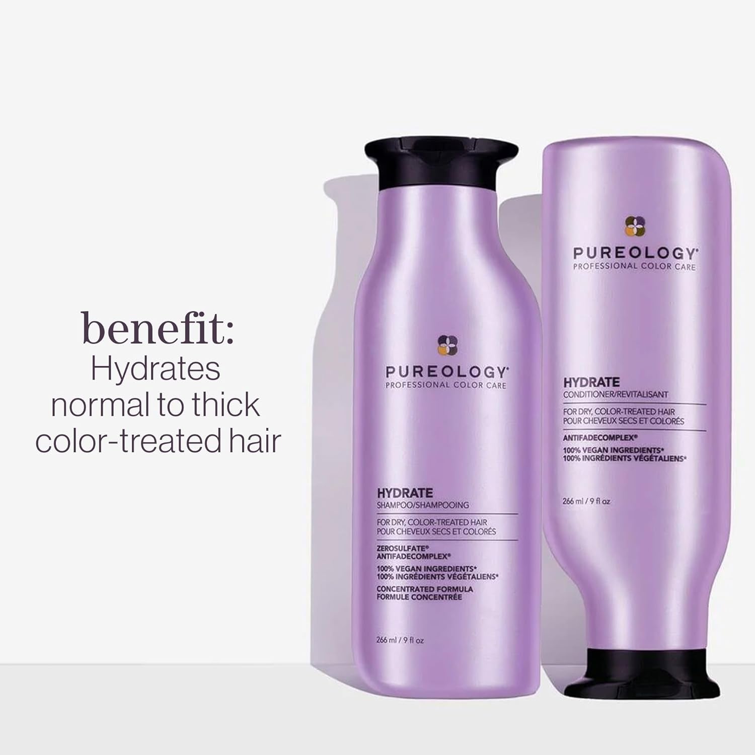 Hydrate, Moisturising Shampoo, for Medium to Thick Dry, Colour Treated Hair, Vegan Formulas, Sulphate Free for a Gentle Cleanse