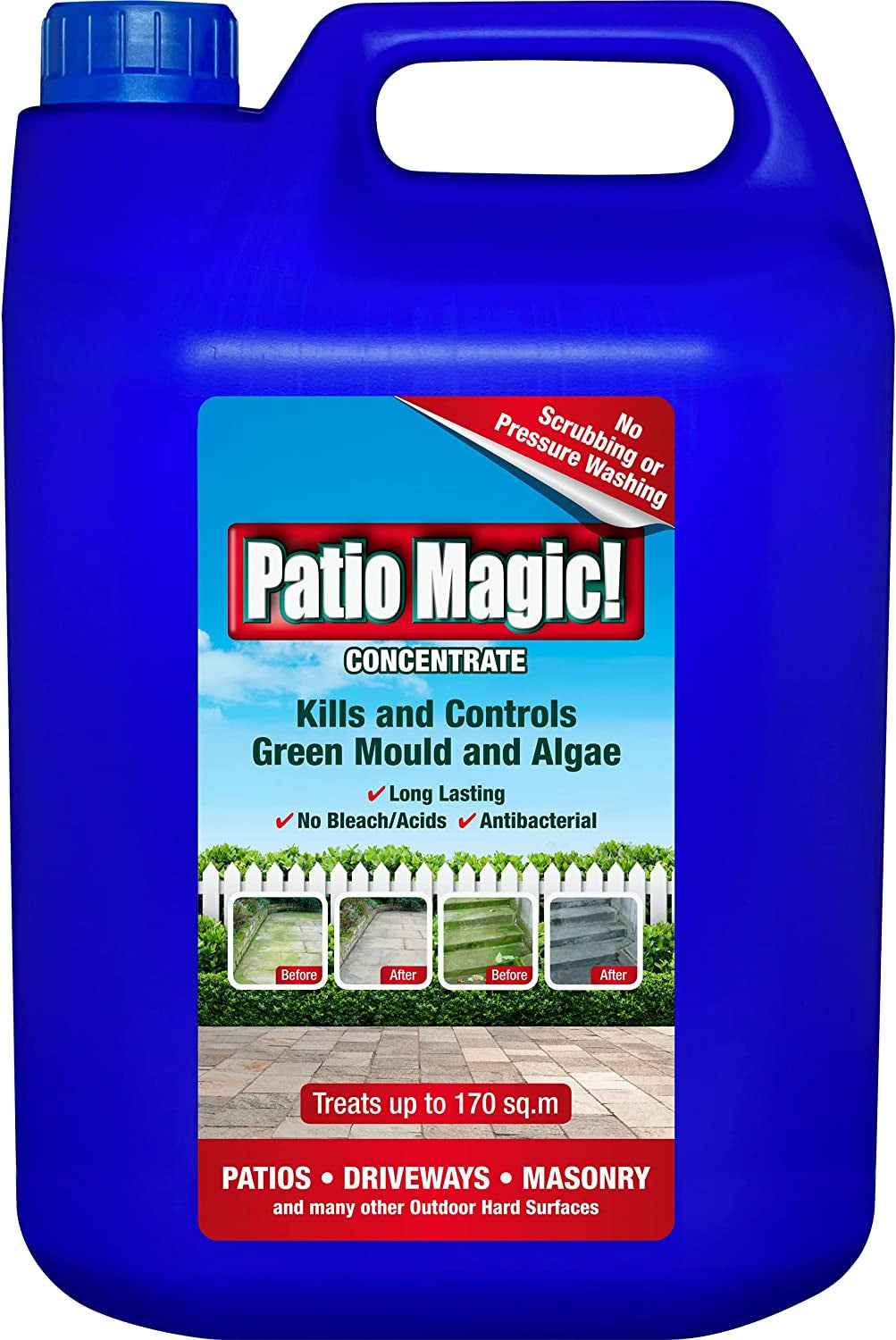 Concentrate: Ideal for Patios, Paths and Driveways (Kills Algae and Lichens), 5 Litres