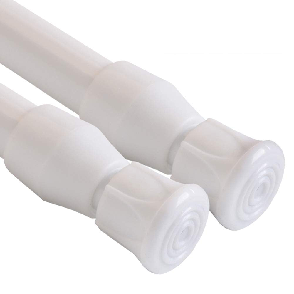 QILERR 2 Pack Small Tension Rods 40-70cm Ajustable Extension Curtain Poles No Drill Short Spring Telescopic Curtain Rod for Net Curtains, Cupboards, Small Window, Kitchen, Wardrobe, White White - 2 Pack 40-70cm/15.7-28inch