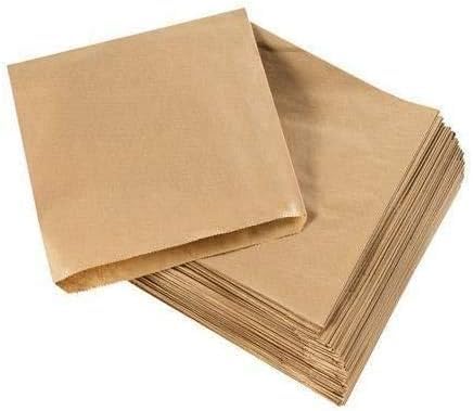 Requisite Needs Large Kraft Paper (7 x 7) Brown SOS Food Carrier Bags Food/Sweet/Fruit/Popcorn Bags - ECO Friendly (Pack of 100) Pack of 100