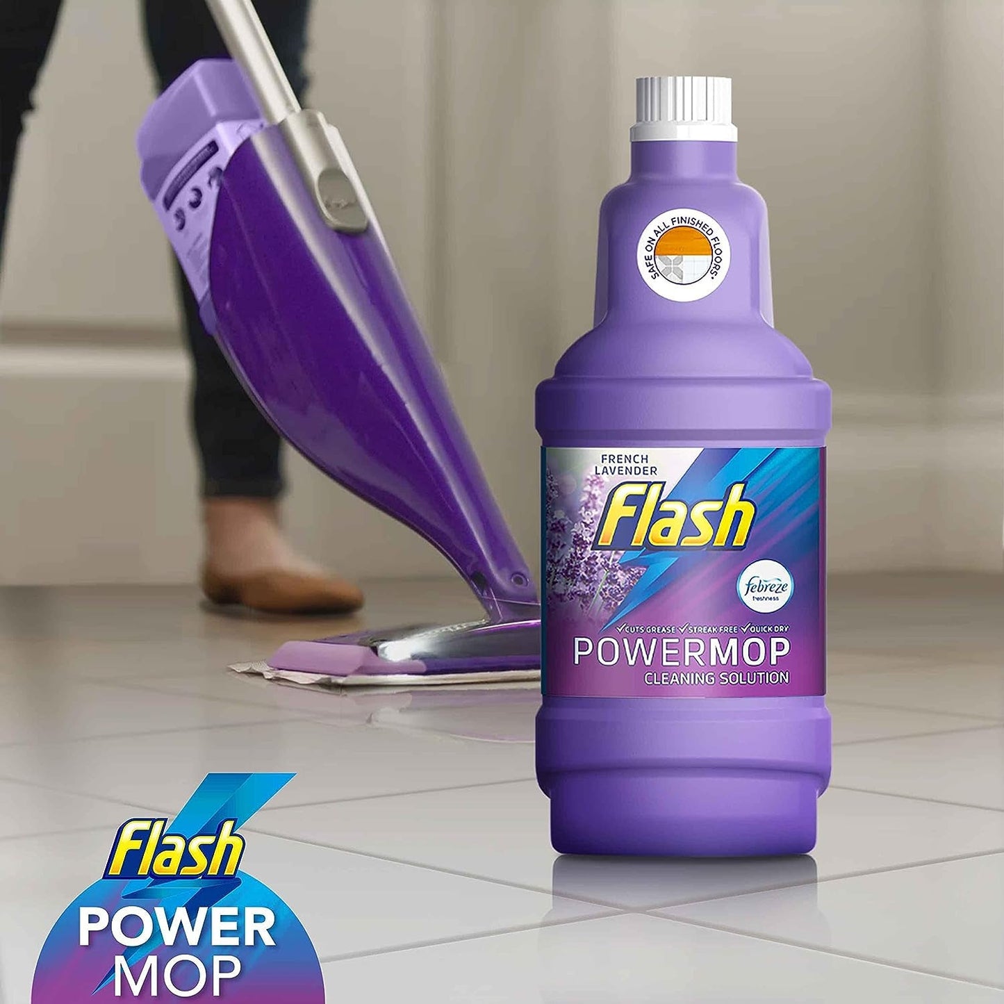 Powermop Refill Liquid, Floor Cleaner, Lavender, 5 Litres (1.25 L X 4)