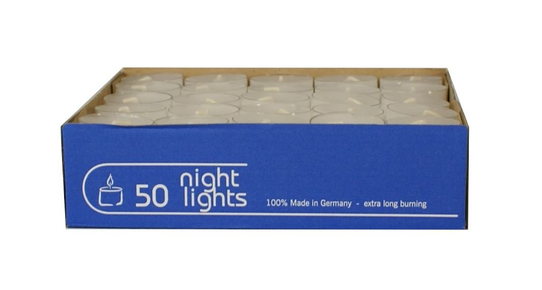 Olore Home Clear Cup Tealights in a Pack of 50 Long Burn time up 7 - 8 Hrs 24 x 38 mm