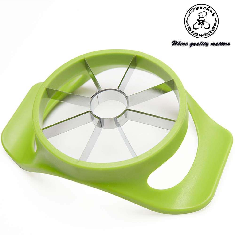 Starchef Apple Fruit Cutter,Slicer,Divider,Corer,Wedger,Stainless Steel,Slicer for Apples,Pears,Fruits,Ergonomic Handle, Easy Grip, Sharp Blade,Large(8 Slices,Green) 0.09 Kilograms