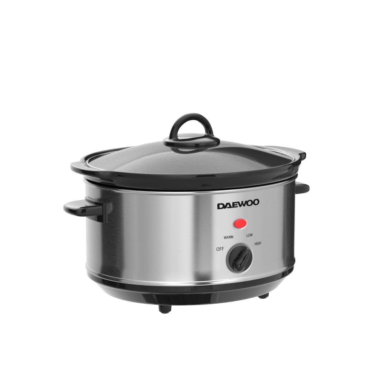 Daewoo SDA1364 Stainless Steel Slow Cooker | 3.5L Capacity Stoneware Pot | Easy to Clean | Dishwasher Safe Pot & Lid | 3 Different Heat Settings | Usage-160W Power, Steel