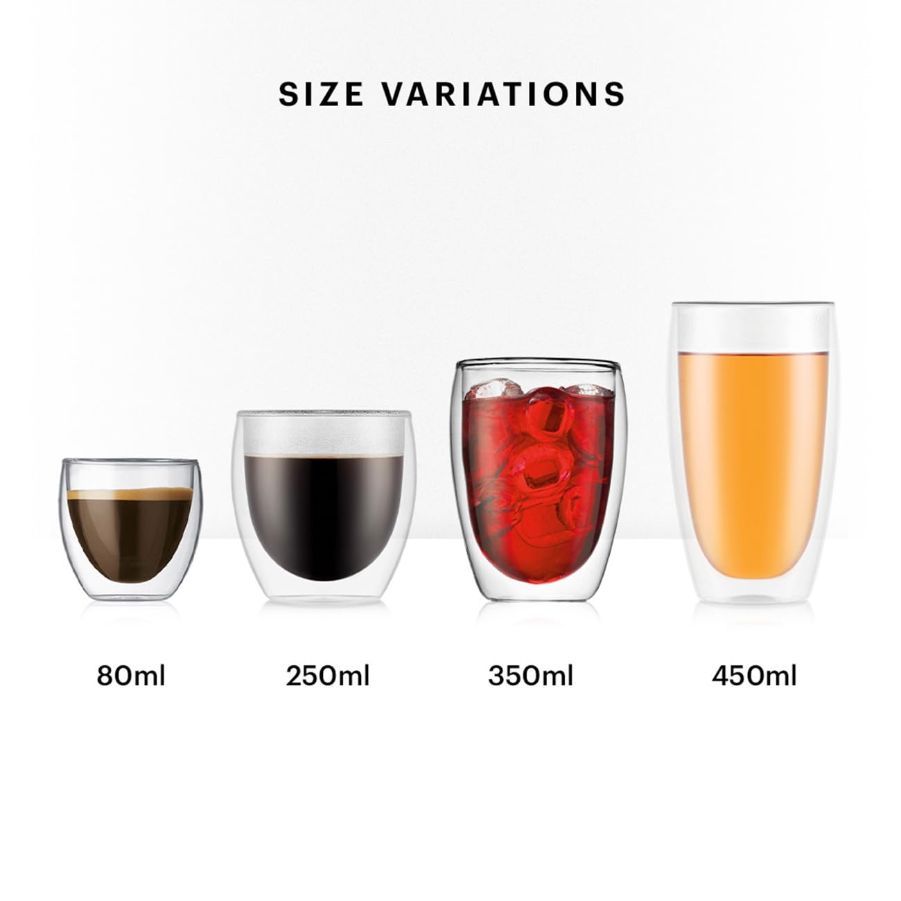 Bodum 4559-10 PAVINA Double Walled Thermo Glasses, 0.35 L, 12 oz, Pair 0.35 Litre