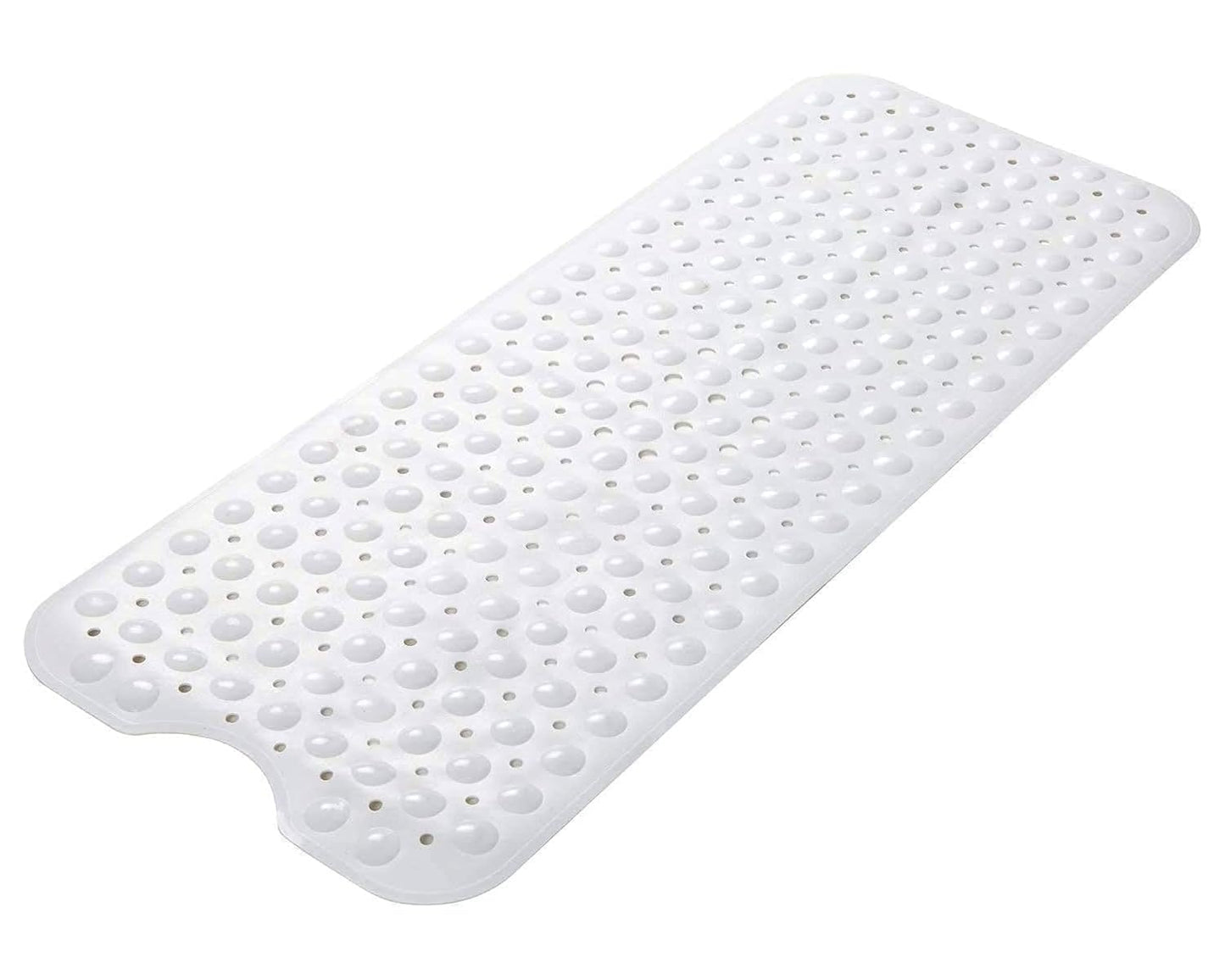 Bathforia Non Slip Bath Mat - Extra Long Non-Slip Anti Mould Shower Mat - Machine Washable Anti Slip Bathroom Floor Mats with Strong Rubber Suction Cup Grip - Clear 100 x 40 x 0.5 cm White