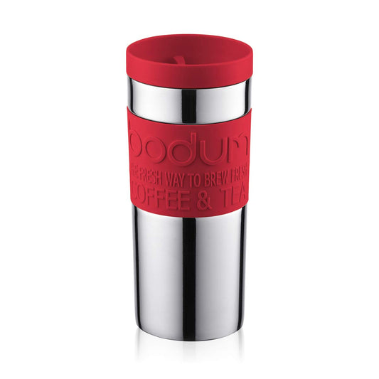 BODUM 11093-294 Travel Mug, Vacuum, Stainless Steel - 0.35 L, Red 1 Count (Pack of 1)