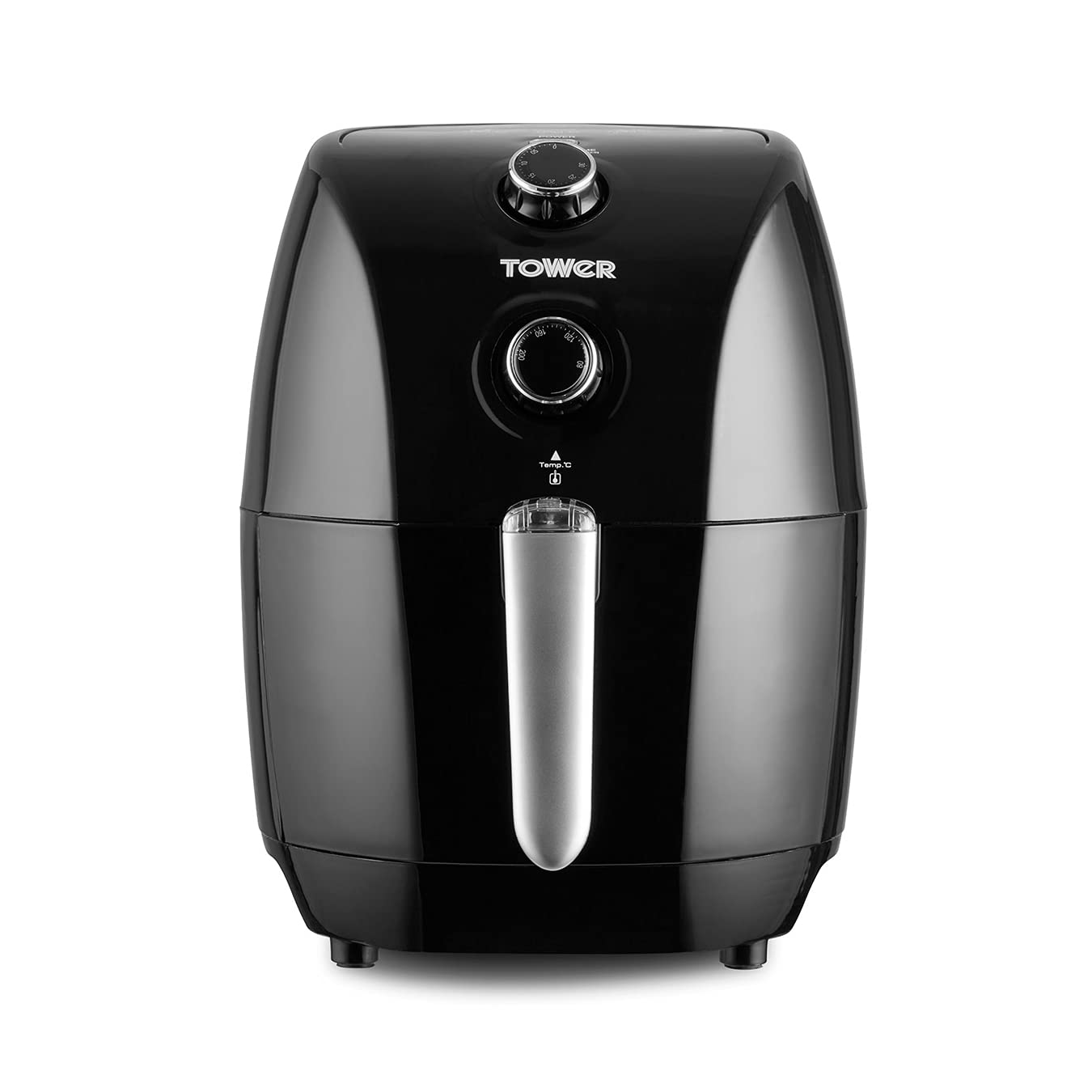 Tower T17025 Vortx Compact Air Fryer with Rapid Air Circulation, 30-Minute Timer, 1.5L, 900W, Black