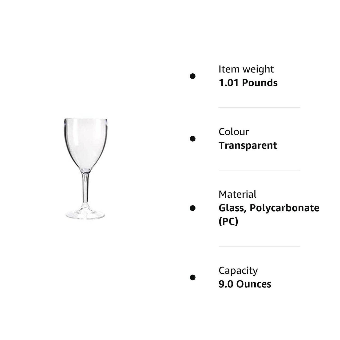 Virtually Unbreakable Large Polycarbonate Wine Glass (Pack of 4)