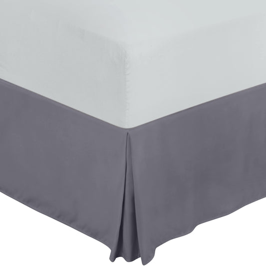 Utopia Bedding Valance Sheet Double - Soft Brushed Polyester-Microfibre - Pleated - Fits Under the Mattress & Down to the Floor - Base Bed Skirt (Grey) Grey