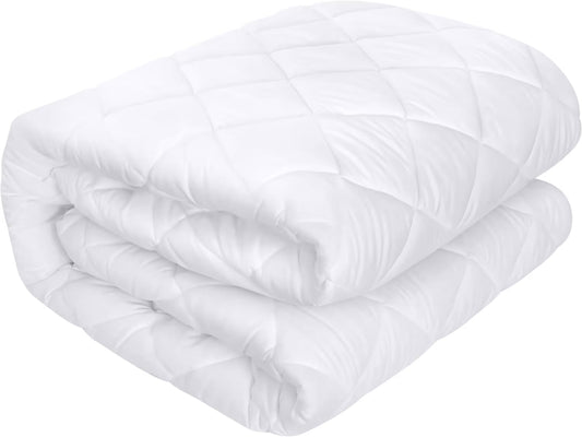 Utopia Bedding Quilted Mattress Protector Double 135x190 cm, Breathable Mattress Topper, Mattress Pad Stretches up to 38 CM, Deep Fitted Mattress Cover (White) White Double - 135x190+38 cm