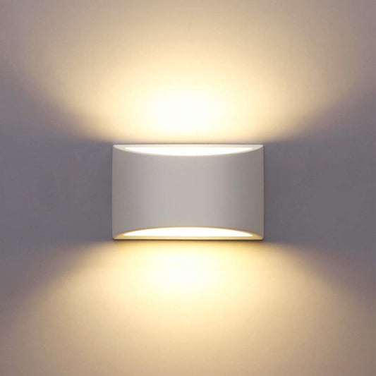 HYDONG LED Wall Lights Indoor Modern White Plaster Wall Wash Lights 7W Warm White LED Sconce Up and Down Wall Lamp for Living Room, Bedroom, Hallway (G9 LED Bulb Include) 1 PACK