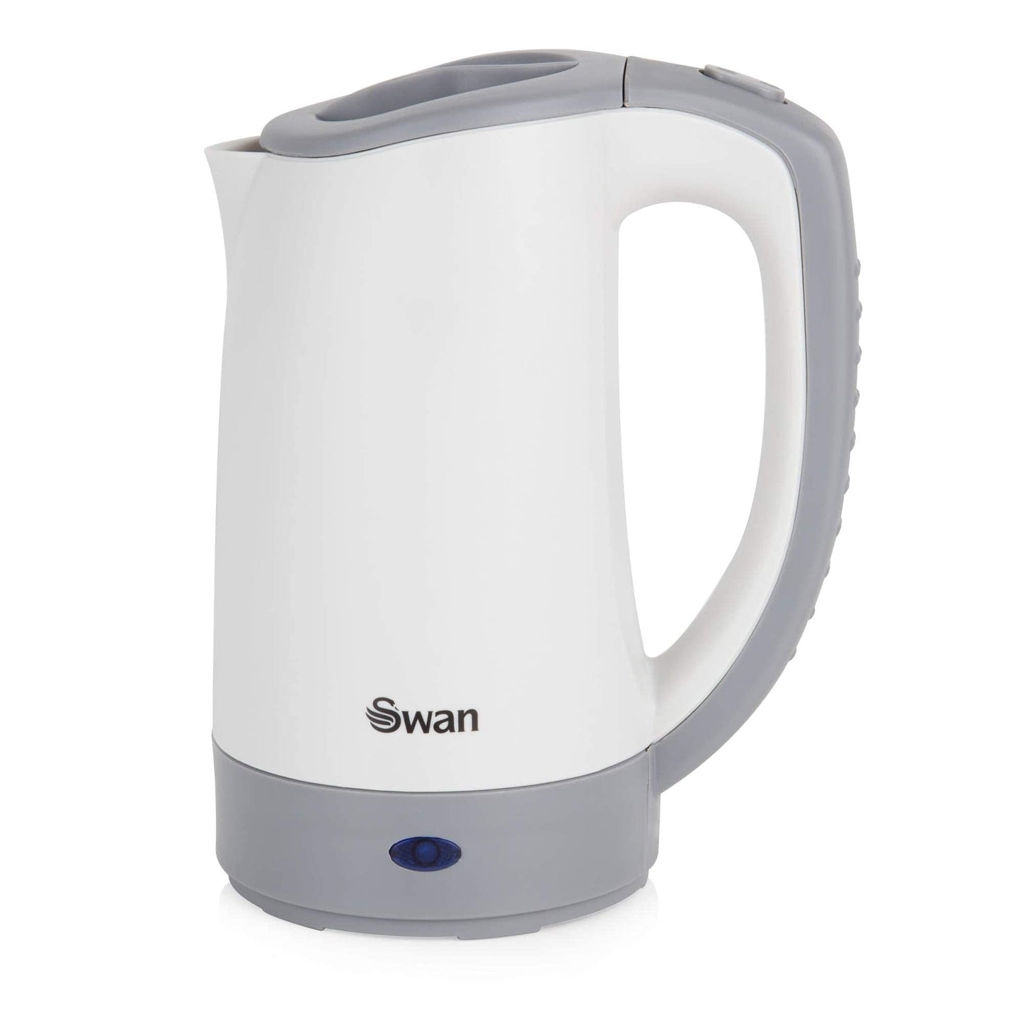 Swan Dual Voltage Travel Kettle with Two Tea Cups, 0.5 Litre Capacity, 125-600 W, Lightweight, White/Grey, SK19011N