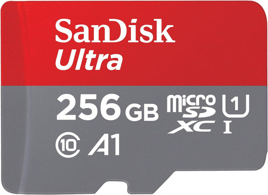 256GB Ultra Microsdxc Card + SD Adapter up to 150 Mb/S with A1 App Performance UHS-I Class 10 U1