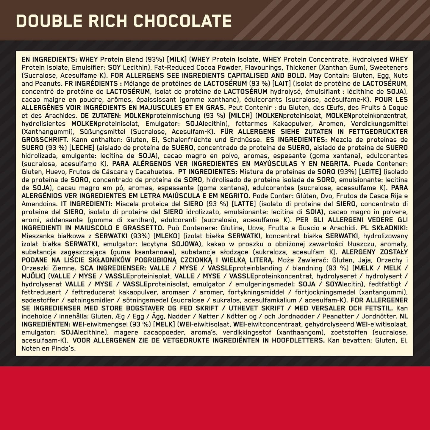 Gold Standard Whey Protein, Muscle Building Powder with Naturally Occurring Glutamine and Amino Acids, Double Rich Chocolate, 29 Servings, 899 G, Packaging May Vary