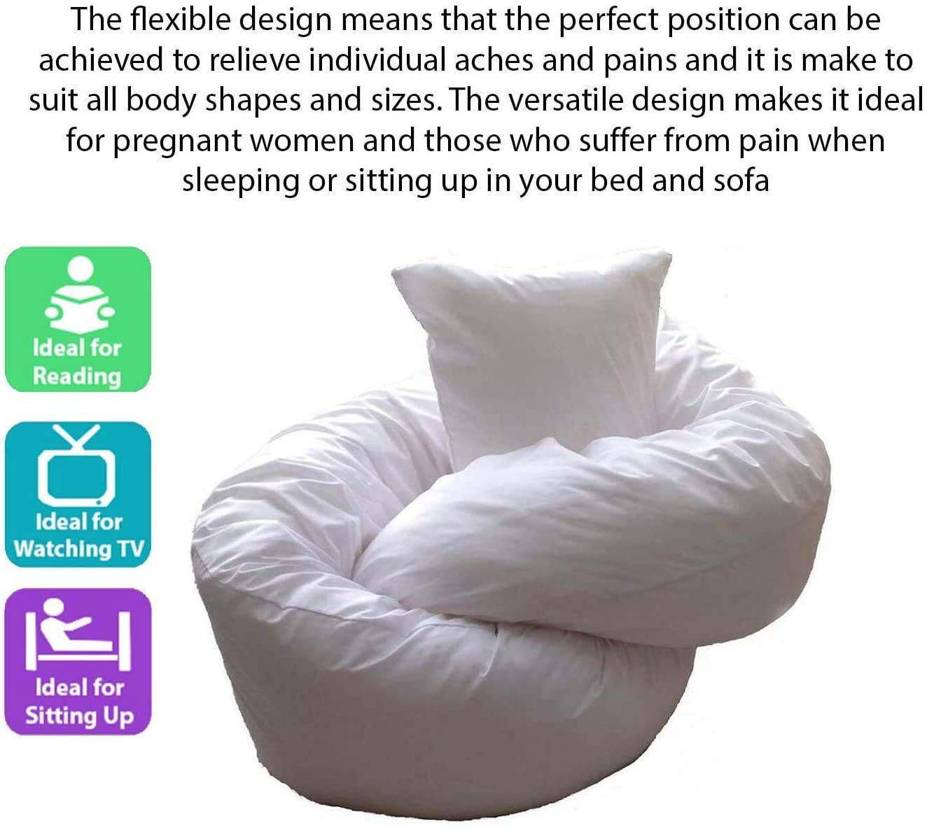 Britains Bedding Pregnancy Pillow - U Shape Orthopedic Maternity Nursing Cushion - Used as Comfy Long Cuddle Pillows - Belly and Back Support for Pregnant Women - COVER NOT INCLUDED