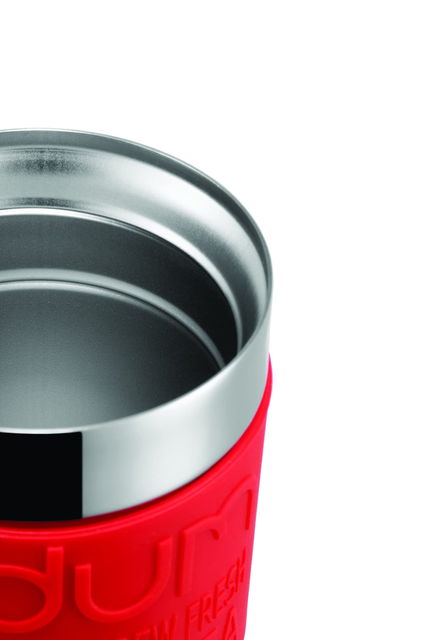 BODUM 11093-294 Travel Mug, Vacuum, Stainless Steel - 0.35 L, Red 1 Count (Pack of 1)