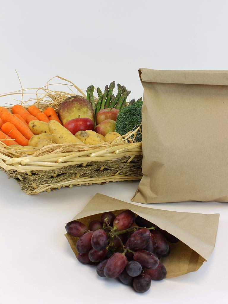 Requisite Needs Large Kraft Paper (7 x 7) Brown SOS Food Carrier Bags Food/Sweet/Fruit/Popcorn Bags - ECO Friendly (Pack of 100) Pack of 100