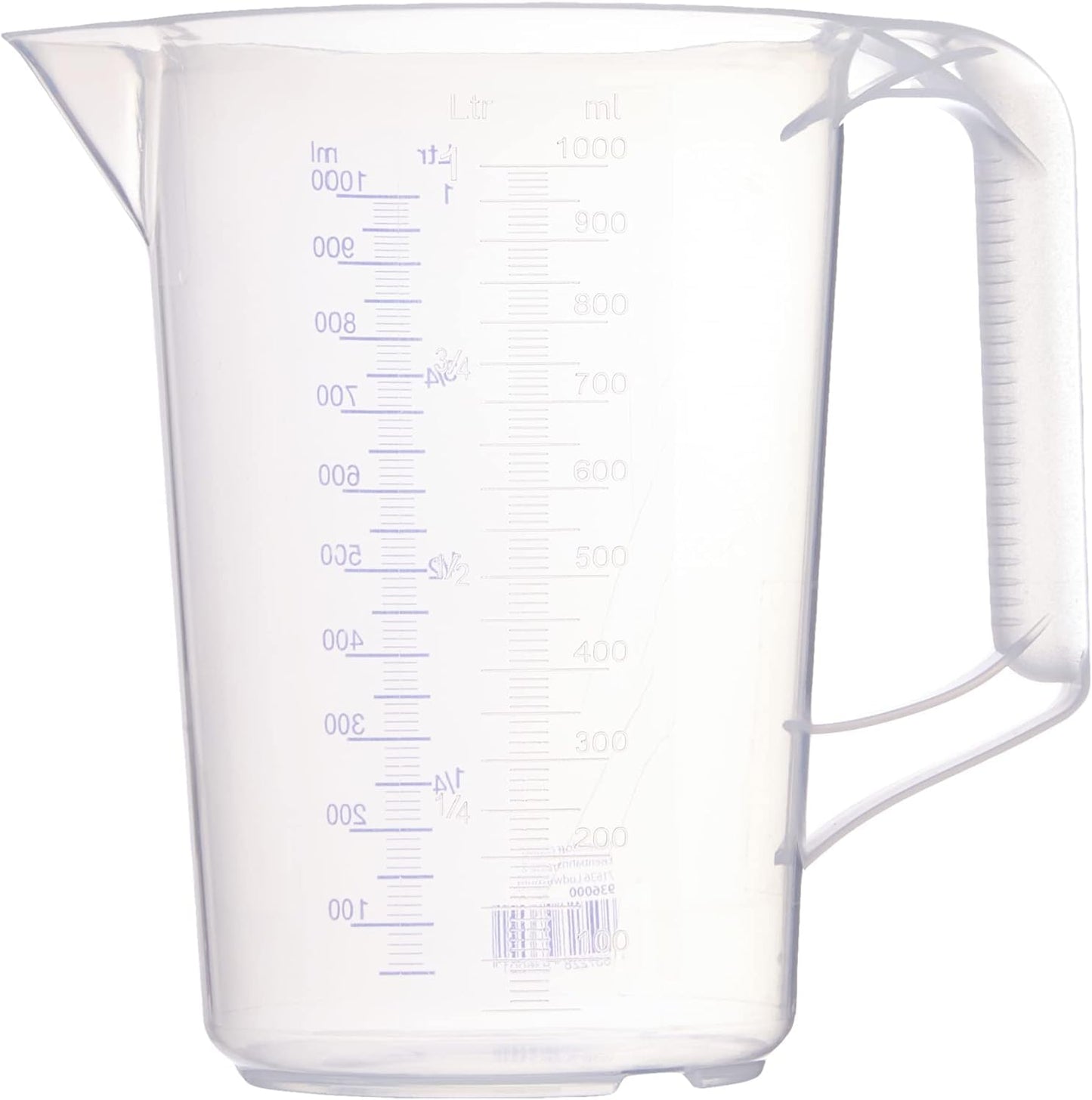 hünersdorff Transparent measuring jug, Plastic, Transparent/Blue, 1 L 11,7 x 11,7 x 16,5 cm