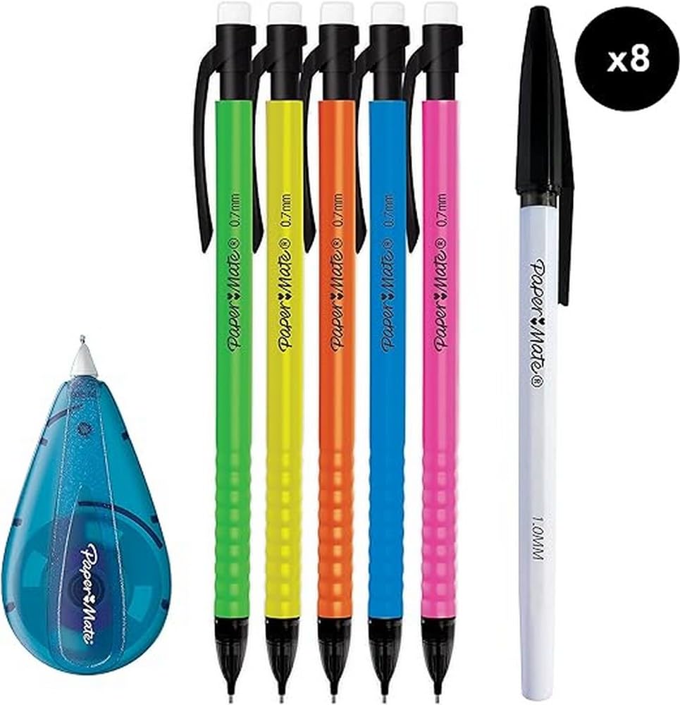 Paper Mate & Sharpie Pens Set | Stationery Supplies | Ballpoint Pens, Highlighters, Mechanical Pencils & Correction Tape | Perfect for School & Office | 26 Count 26 Piece Set School Kit 26ct Single