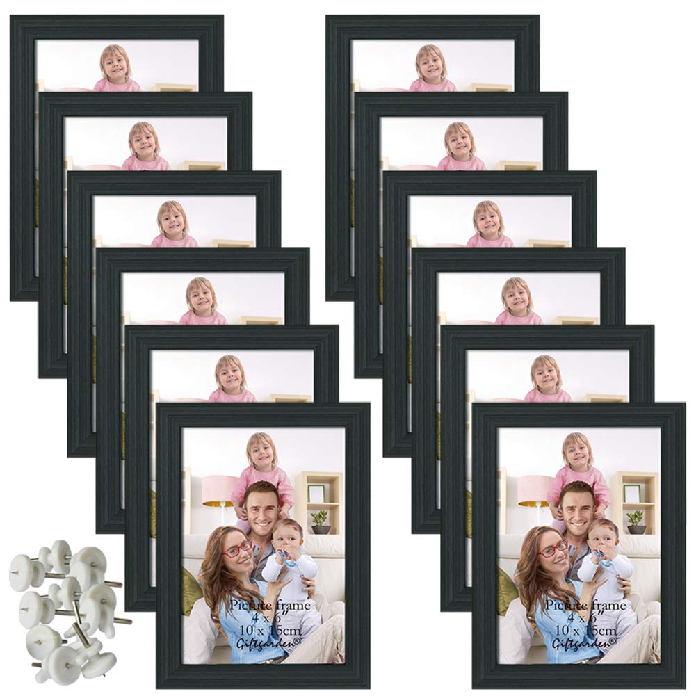 Giftgarden 4x6 Photo Frames Black Picture Frame for Wall or Tabletop, Set of 12