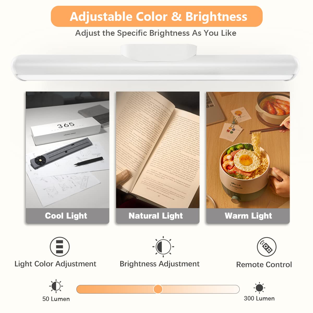 bravzurg Rechargeable Battery LED Light Bar, 2000mAh Under Shelf Lighting, Battery Powered Magnetic Lamp with Remote Control, Dimmable Strip Lights for Indoor Wall Mirror Kitchen Bathroom Bedroom