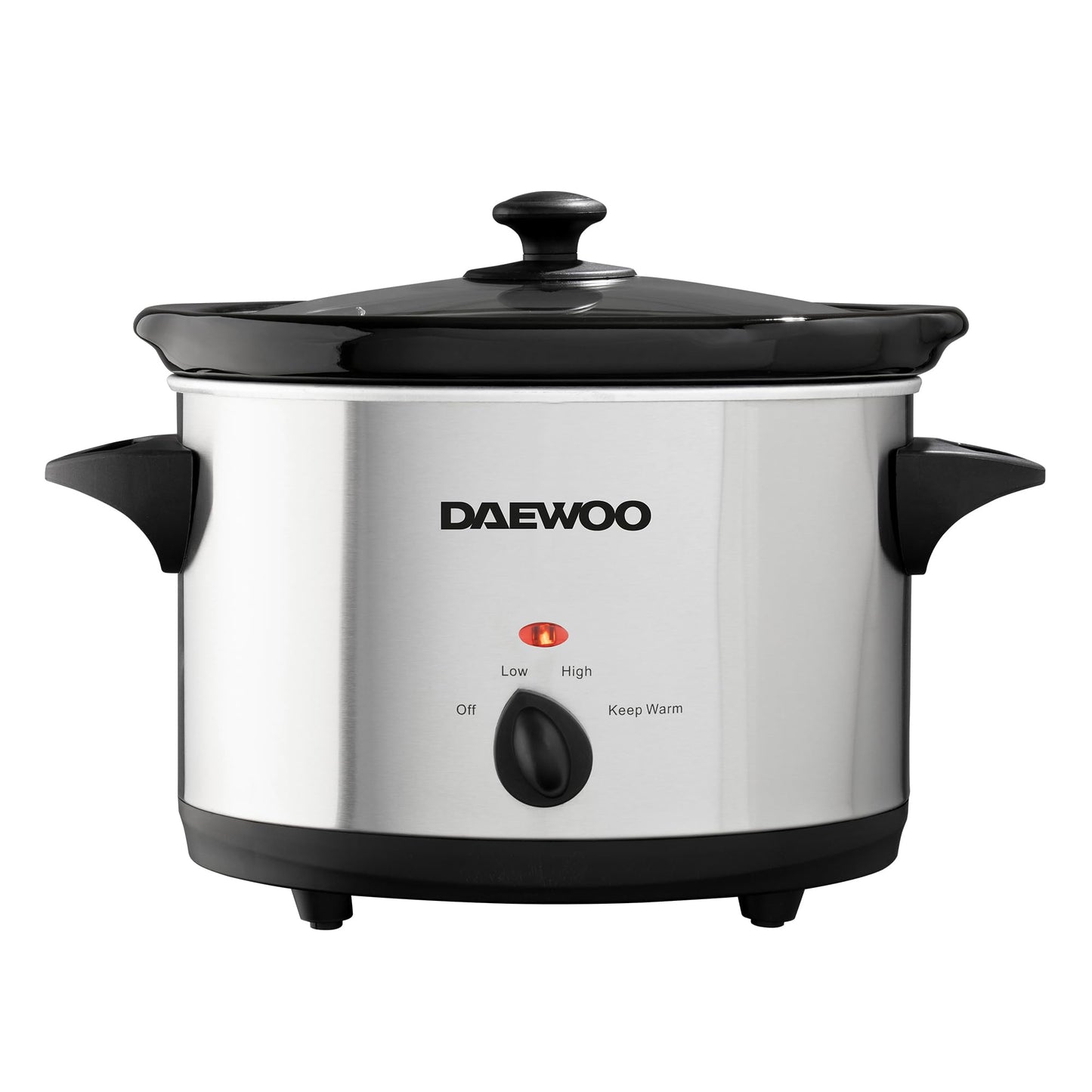 Daewoo SDA1364 Stainless Steel Slow Cooker | 3.5L Capacity Stoneware Pot | Easy to Clean | Dishwasher Safe Pot & Lid | 3 Different Heat Settings | Usage-160W Power, Steel