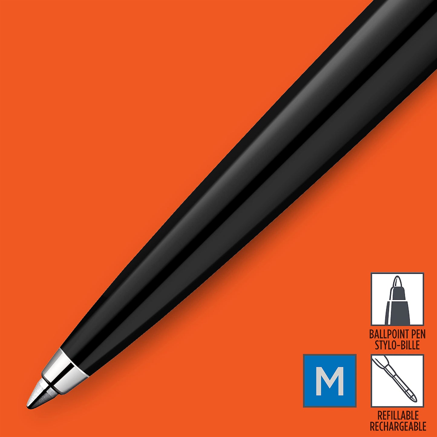 Parker Jotter Originals Ballpoint Pen | Classic Black Finish | Medium Point | Blue Ink Blister