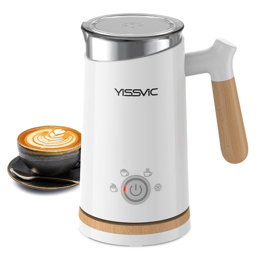 YISSVIC Milk Frother Electric Milk Steamer Automatic Hot or Cold Milk Foam Maker for Capuccino Chocolate Latte 300ML