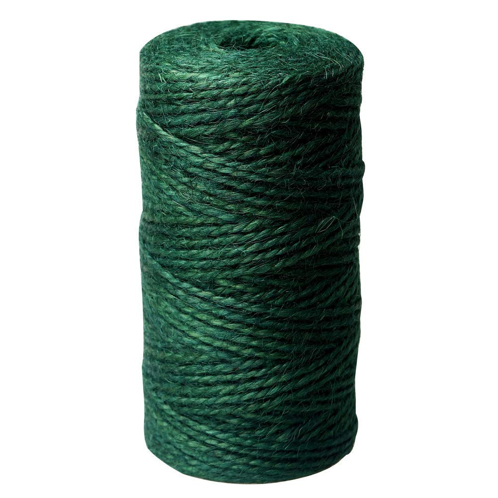 2 Rolls Green Hemp Garden Twine, Garden String Christmas Twine Natural Jute String for Gardening, Arts & Crafts, Total 200m/656ft