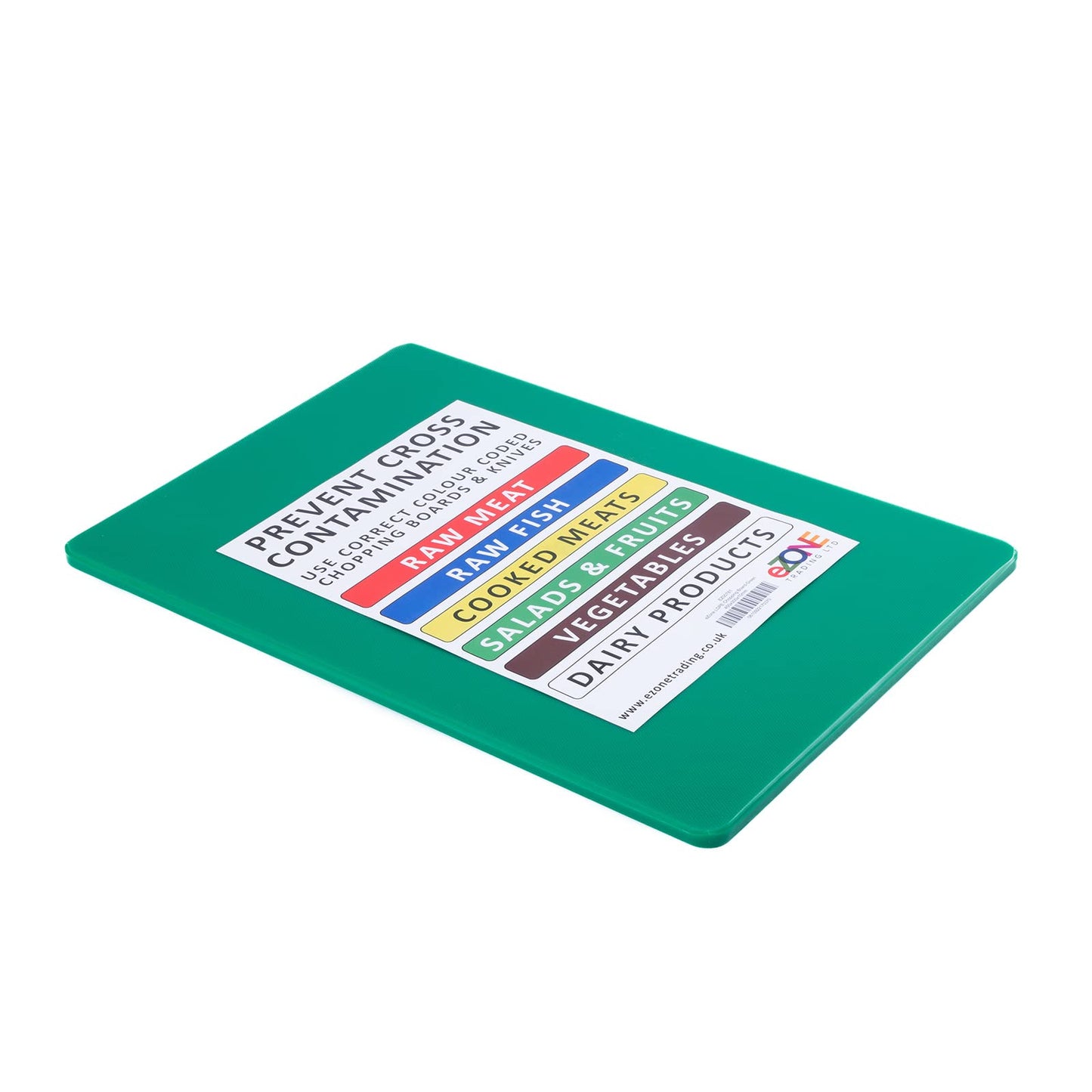 Professional Large Chopping Board Catering Food Prep Cutting Colour Coded Green