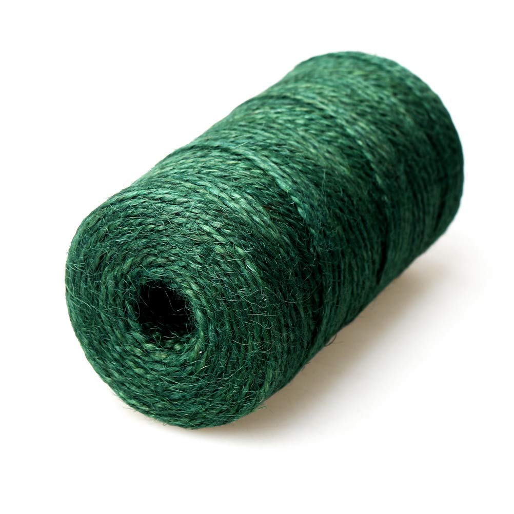 2 Rolls Green Hemp Garden Twine, Garden String Christmas Twine Natural Jute String for Gardening, Arts & Crafts, Total 200m/656ft