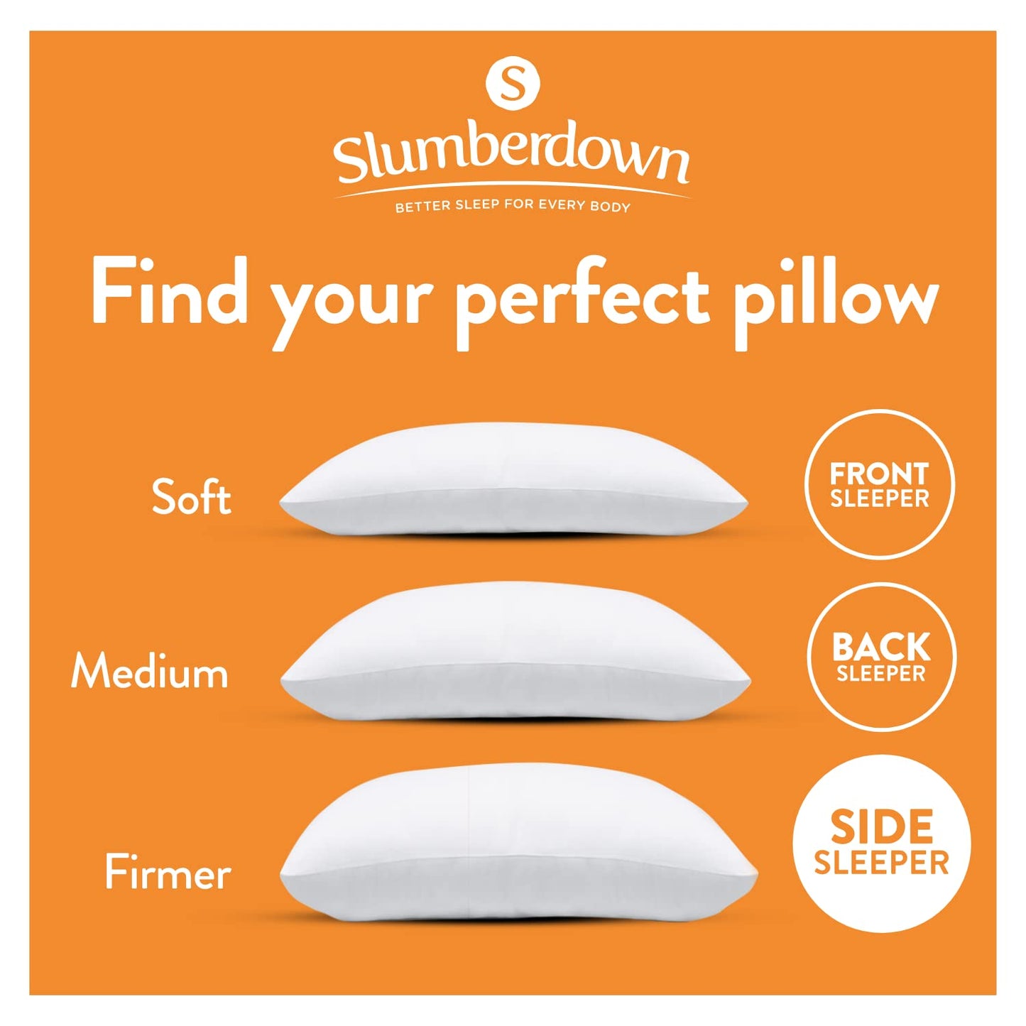 Slumberdown Climate Control Pillows 4 Pack - Temperature Regulating Firm Support Side Sleeper Pillows for Neck and Shoulder Pain Relief - Cool Pillow for Night Sweats, Hypoallergenic (48cm x 74cm)