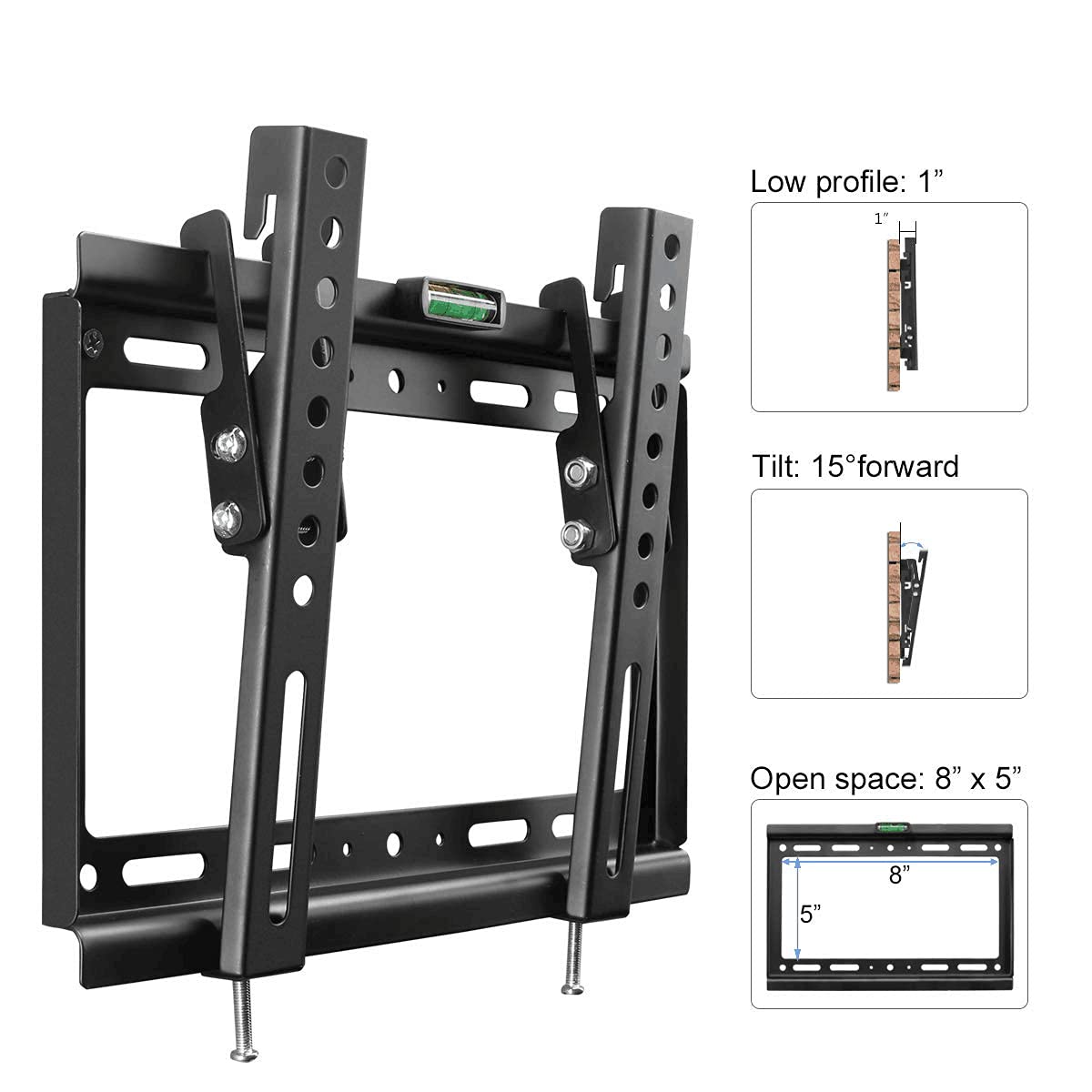 TV Wall Mount, Tilt TV Wall Bracket for 14-32 inch LED/LCD/OLED Flat & Curved TV Support 25kg with VESA 75x75mm-200x200mm, TV Bracket 32 inch TV Mount MT3202 14-32in