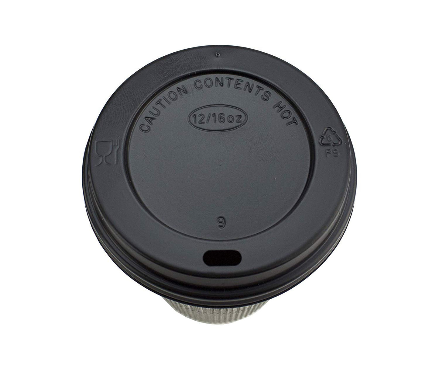 Signature Packaging - Ripple Paper Coffee Cups with Lids - 12oz / 354ml - 50 Pack Mono (Black + White) 12oz - 50Pack