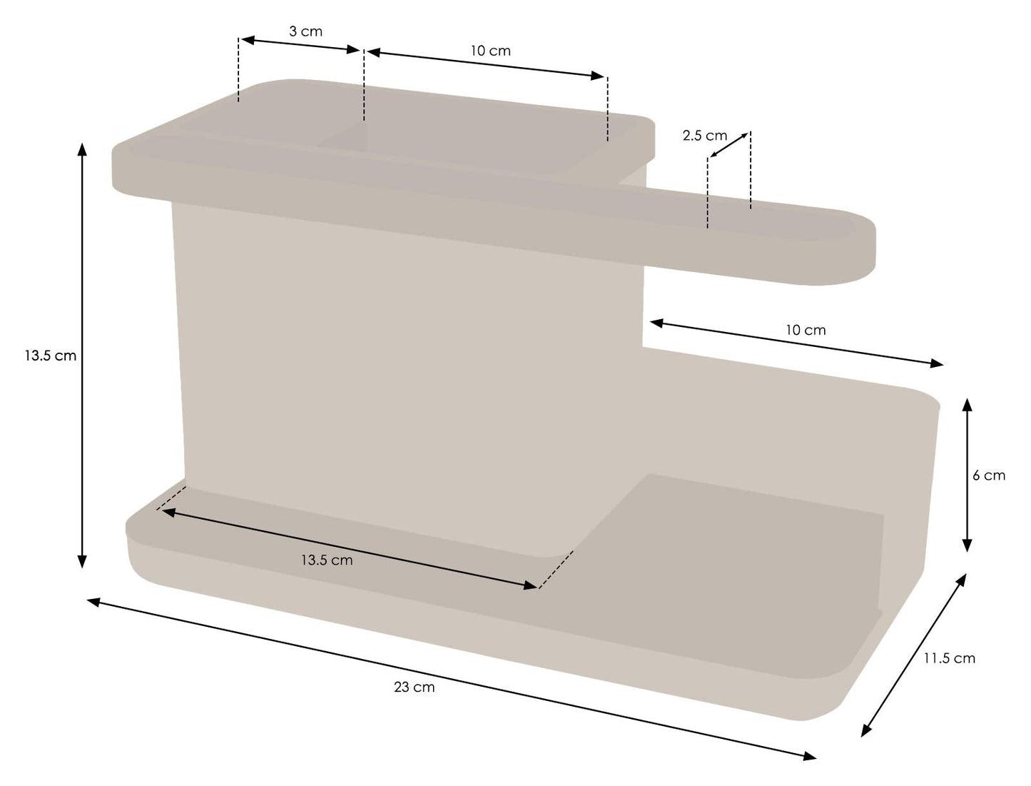 simplywire – Sink Tidy/Caddy – Kitchen Sink Organiser – Removable Drip Tray – Non-Slip - Grey & White Dark Grey