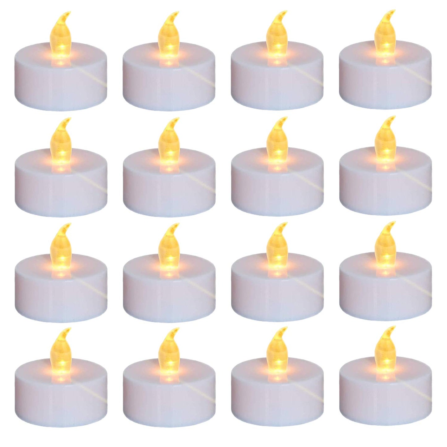 Battery Operated Flameless Tea Lights Candles, Realistic Bright Flickering 24 Pack Electric Candle lamp,Long Lasting 100 Hours Warm Yellow Light Bulb,Suitable for Festival, Party, Home Decor Light Yellow