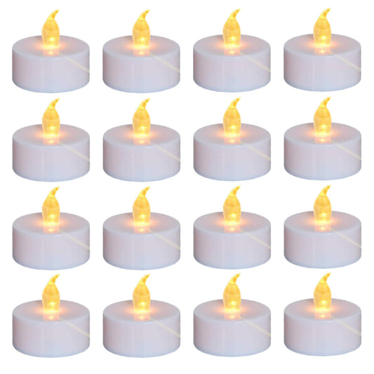 Battery Operated Flameless Tea Lights Candles, Realistic Bright Flickering 24 Pack Electric Candle lamp,Long Lasting 100 Hours Warm Yellow Light Bulb,Suitable for Festival, Party, Home Decor Light Yellow