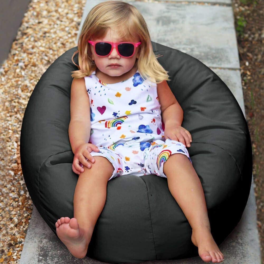 rucomfy Beanbags Small Kids Bean Bag Chair. Safe Beanbag Seat for Boys and Girls. Arrives Pre-filled. Machine Washable, Durable & Comfortable 50 x 65cm (Slate Grey) Beanbag Only Slate Grey