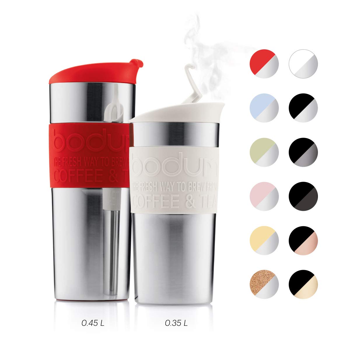 Bodum 11068-294 Vacuum Travel Mug, 0.35 L - Small, Red