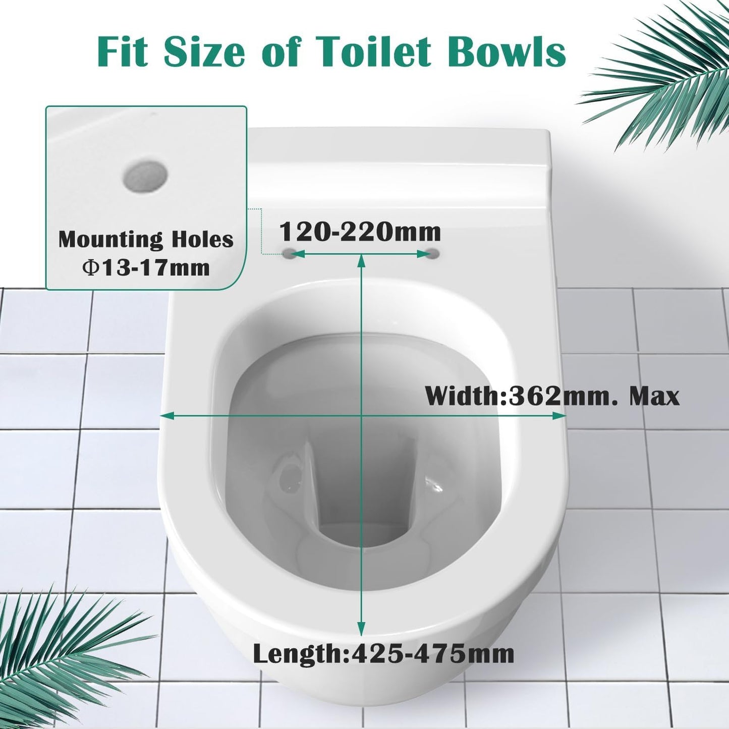 STOREMIC Toilet Seat Soft Close White D shape, Soft Close Toilet Seat - Bottom Fixing / Top Fixing, Quick Realease Toilet Seat for Easy Cleaning, Sturdy Anti-Bacterial UF Materials