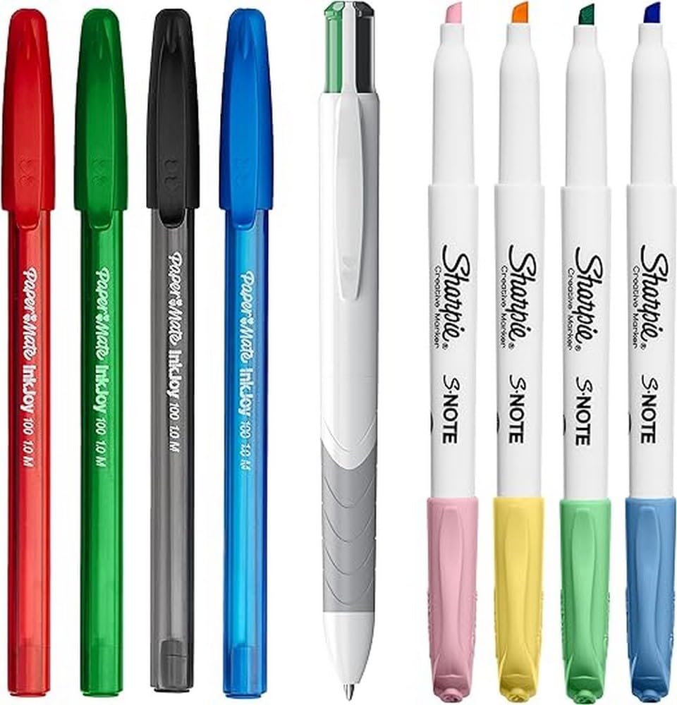 Paper Mate & Sharpie Pens Set | Stationery Supplies | Ballpoint Pens, Highlighters, Mechanical Pencils & Correction Tape | Perfect for School & Office | 26 Count 26 Piece Set School Kit 26ct Single