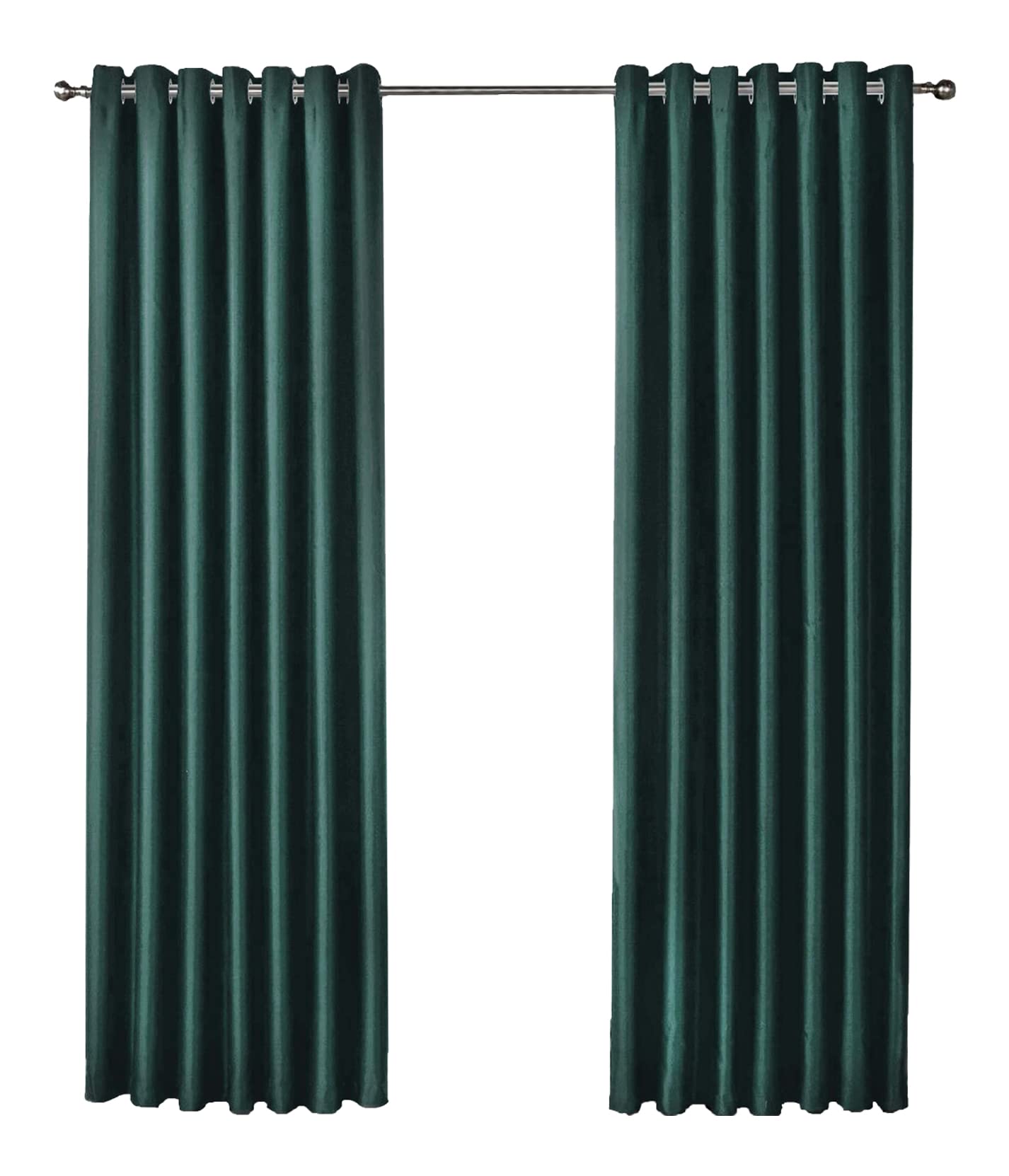 Olivia Rocco Blackout Eyelet Curtains Black Out Thermal Ring Top Curtain Pair Window Treatment Living Room Bedroom, 66" (Width) x 54" (Drop) Emerald Green 66" (Width) x 54" (Drop)